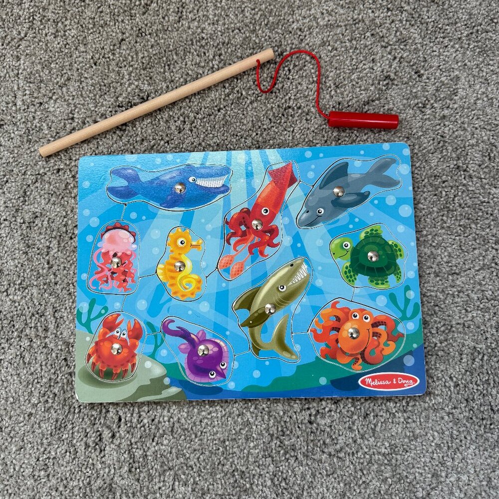MELISSA & DOUG Magnetic Sea Creatures Puzzle - for 3 - 5 Yrs - 10 wood pieces